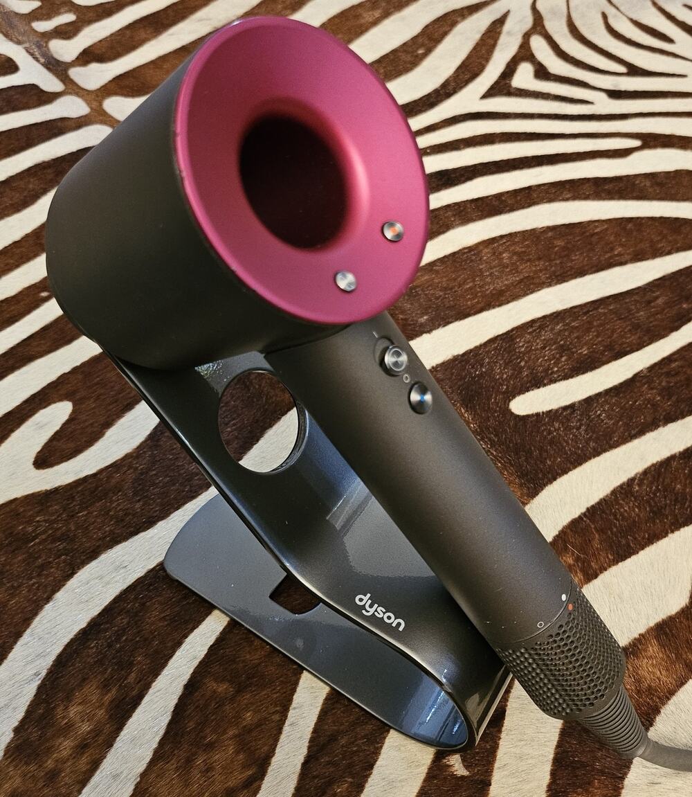 Dyson Supersonic Hair Dryer - Fuchsia/Grey & New Dyson Nickel Display Stand